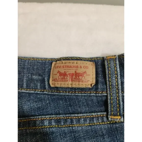 Levi's 524 Too Super Low Jeans Womens 11 32 X 33.5 Blue Rise Taper Superlow Y2k - Picture 5 of 12